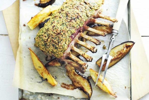 rack of lamb with almond parsley crust