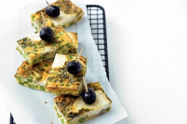 frittata with peas and goat's cheese