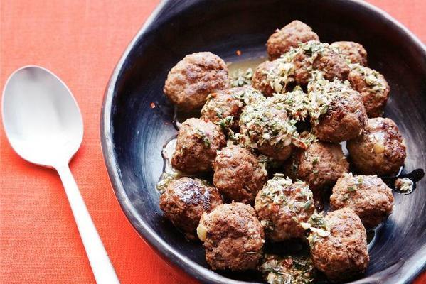 meatballs with chimichurri