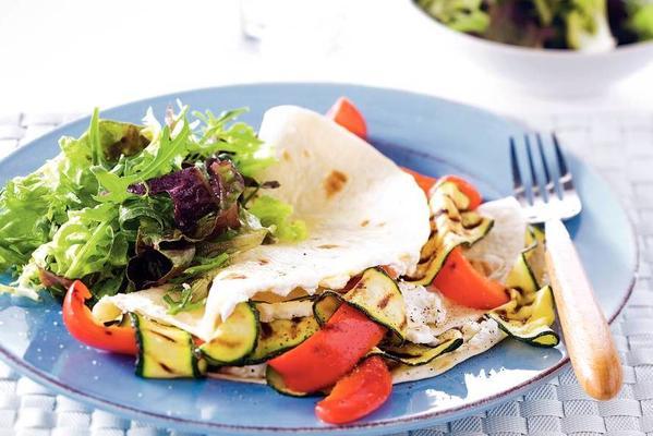 tortilla with goat's cheese and grilled vegetables