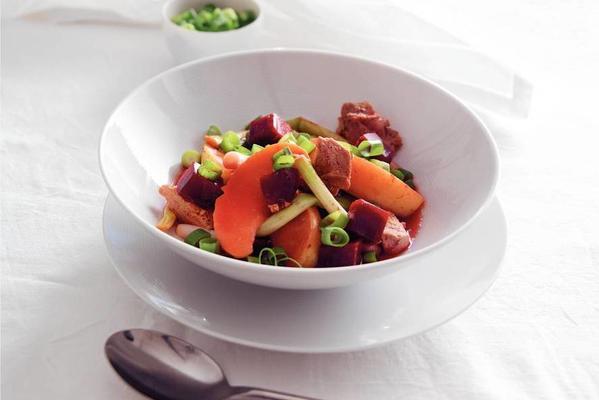 casserole with beetroot and pork fillet