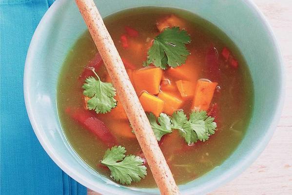 curry broth with roasted pumpkin