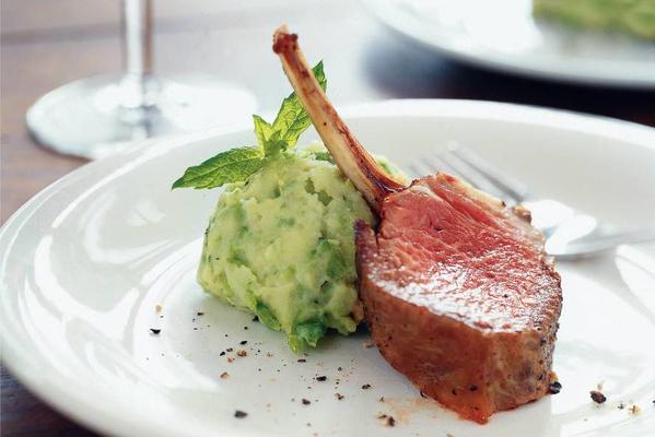 rack of lamb with garden pea purée