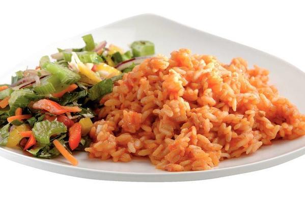 tomato risotto with celery salad