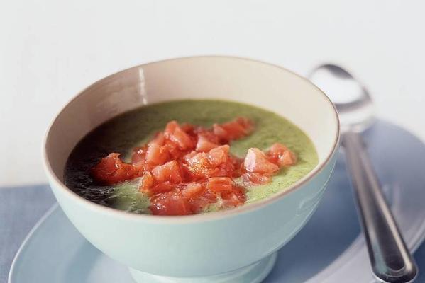 creamy broccoli soup with salmon