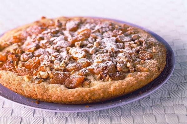 butter cake with apricots and walnuts