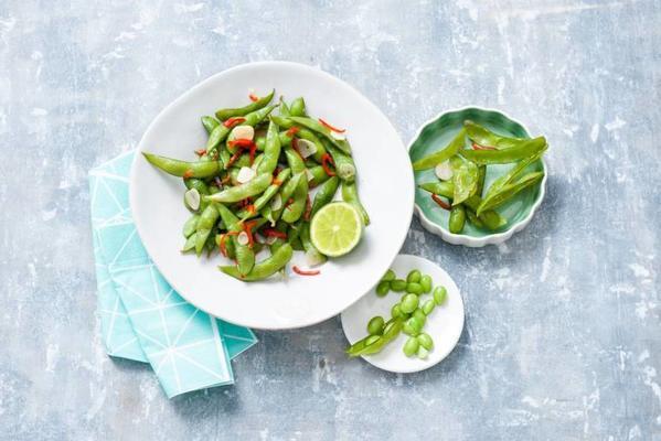 edamame with garlic and red pepper