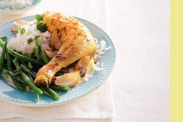 lemon coconut chicken and green beans