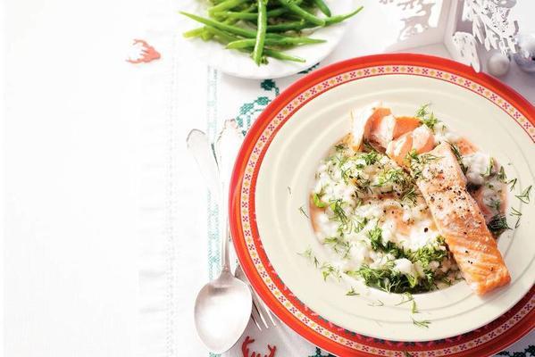 salmon with rosé sauce and risotto