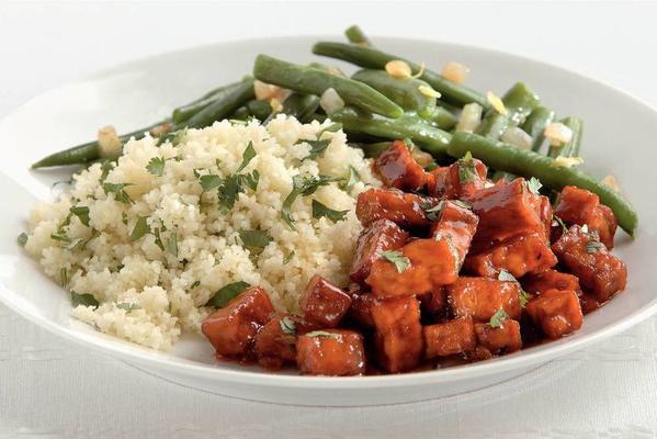 spicy tofu with coriander couscous