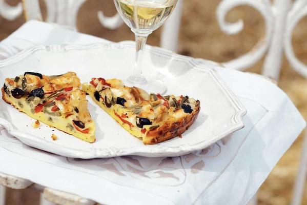 savory clafoutis with paprika and goat cheese