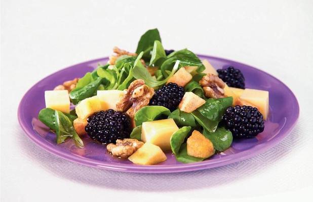 salad with summer fruit and balsamic dressing