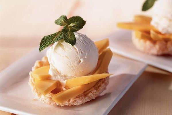 ice-cream cake with mango