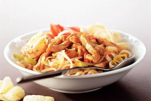 noodles with turkey strips