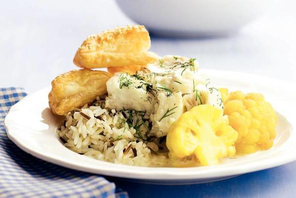 creamy fish with crispy puff pastry