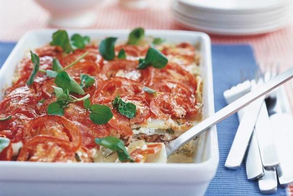 casserole with goat cheese and kohlrabi