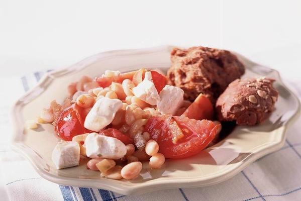 warm bean salad with goat's cheese
