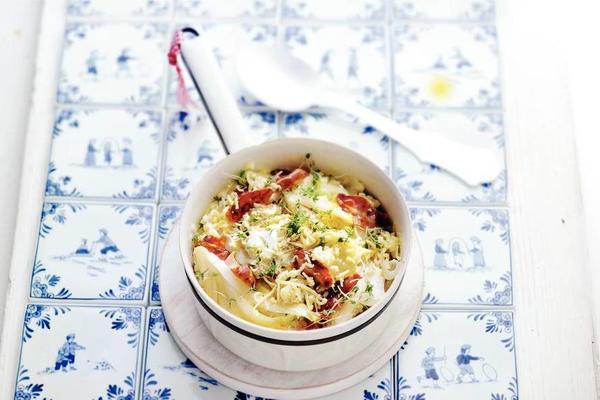 chicory stew with farm cheese