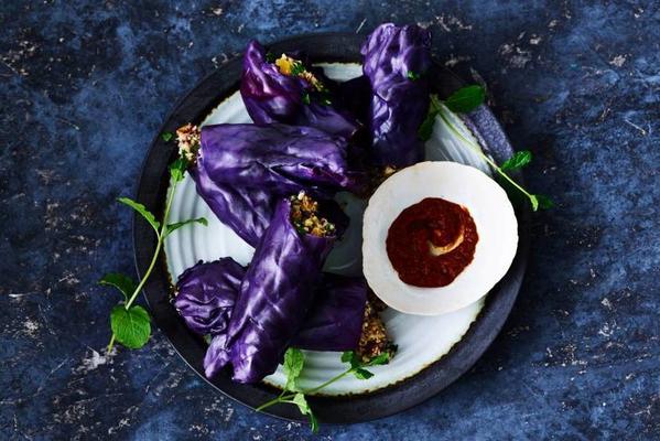 red cabbage wraps