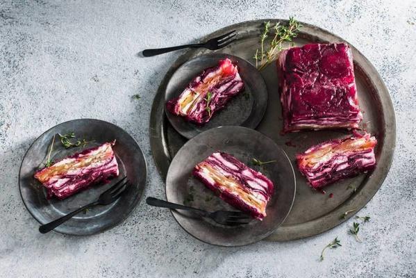 beet terrine of red and yellow beet
