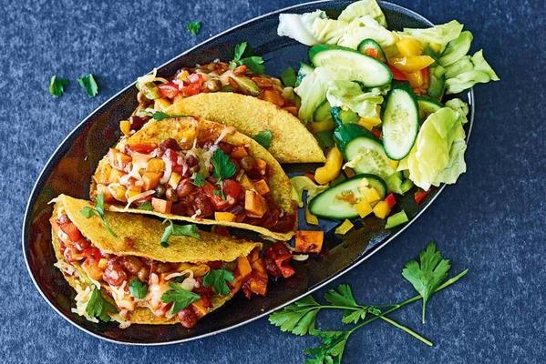 gratinated tacos with burritoso dish