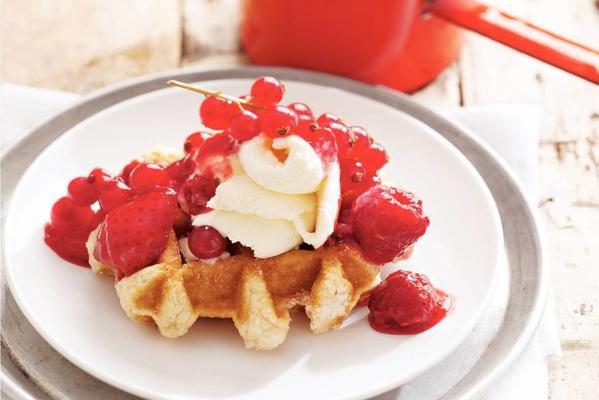 hot waffle with red fruit