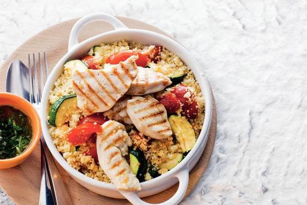 vegetable couscous with grilled chicken