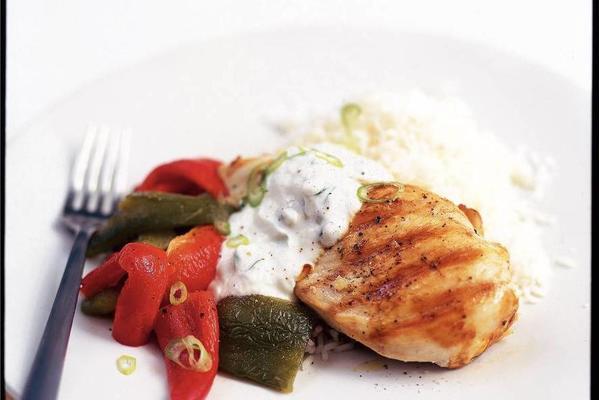 grilled chicken fillet with Greek yoghurt and paprika