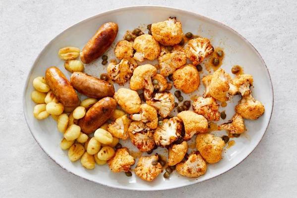 roasted cauliflower with gnocchi and capers