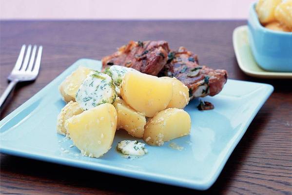 potatoes with parsley-sesame butter