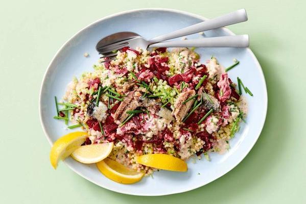 pearl couscous salad with sardines