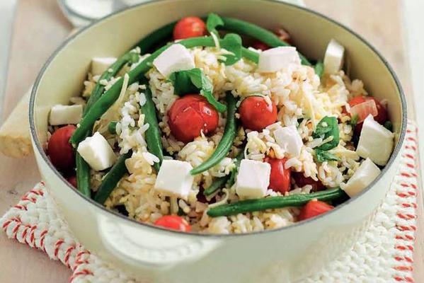 Italian rice with green beans and tomato