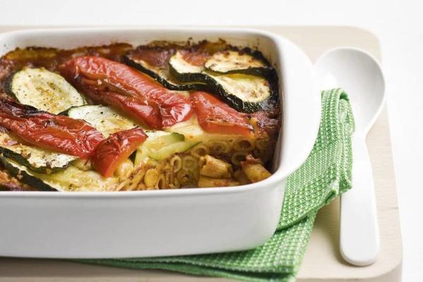 casserole of pasta and zucchini