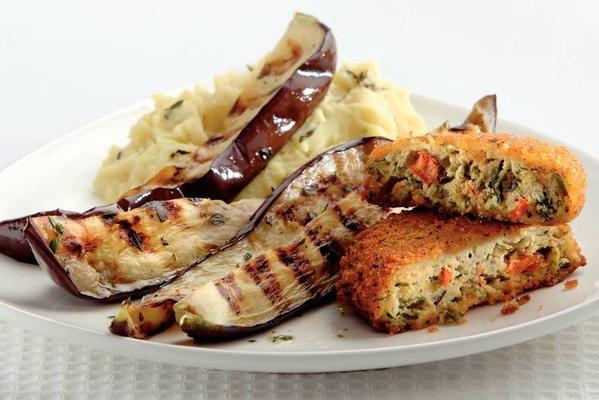 greek rondos with grilled eggplant