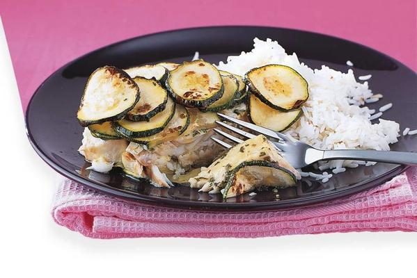 casserole with cod and zucchini