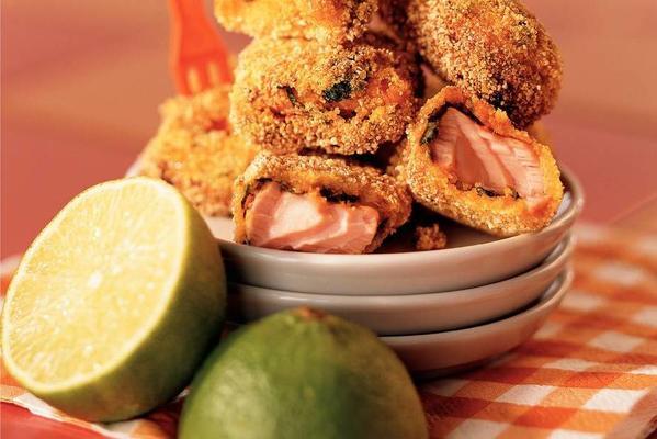 marinated salmon fritters