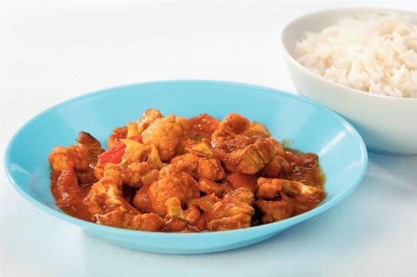 indian curry of pork chops with cauliflower