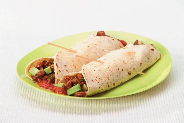 wraps with mexican spiced beef