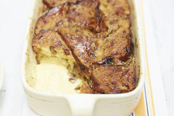 bread pudding of fruit, nut and rosemary bread