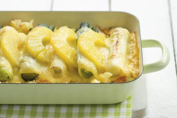 casserole with leek and pineapple