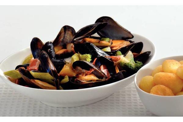 mussels with bacon and Dutch vegetables
