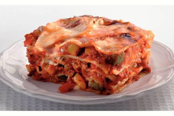 fast lasagna with sardines and peppers