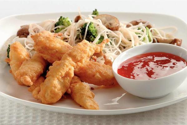fish tempura with sweet chili