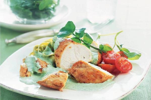 chicken fillet with watercress sauce