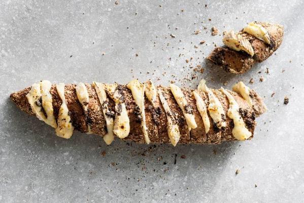 hasselback stick bread with camembert and truffle