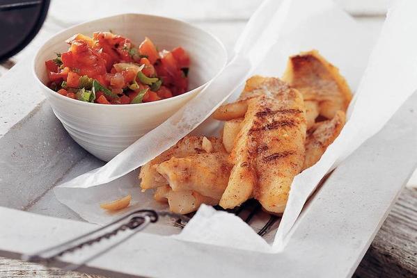 redfish with grilled salsa