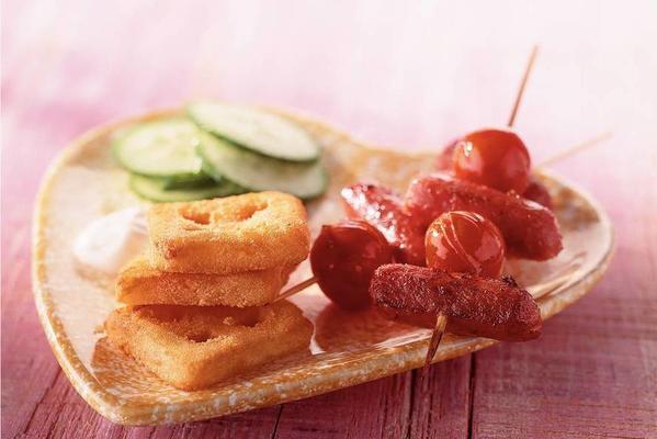 skewers with potato wafers