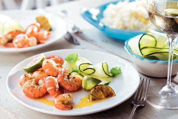 roasted shrimps with lime