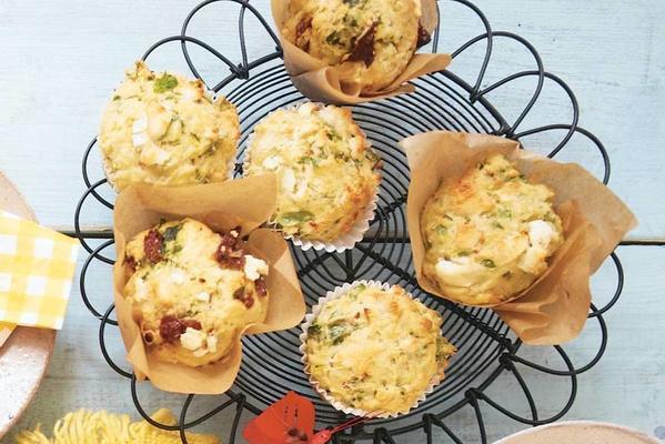 spinach zucchini muffins with goat's cheese