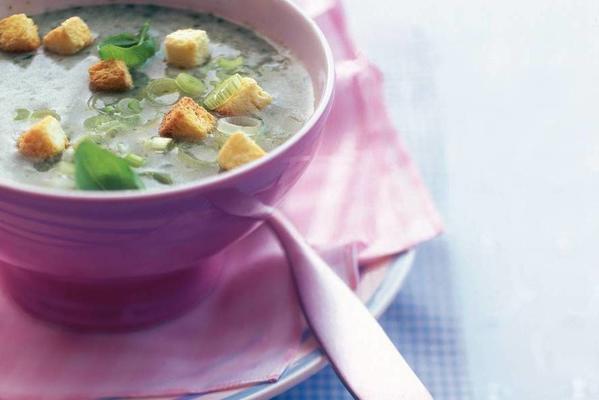 potato soup with basil and spring onion